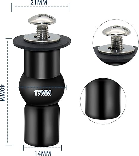 Hydraulic Soft Closing Toilet Seat Cover Fixing Screws | Universal Top Mount Hinges Screws & Blind Hole Nuts | SS 304 Anti-Rust Fittings – Make in India (A. EPDM Rubber Fitting, 1 Pair)