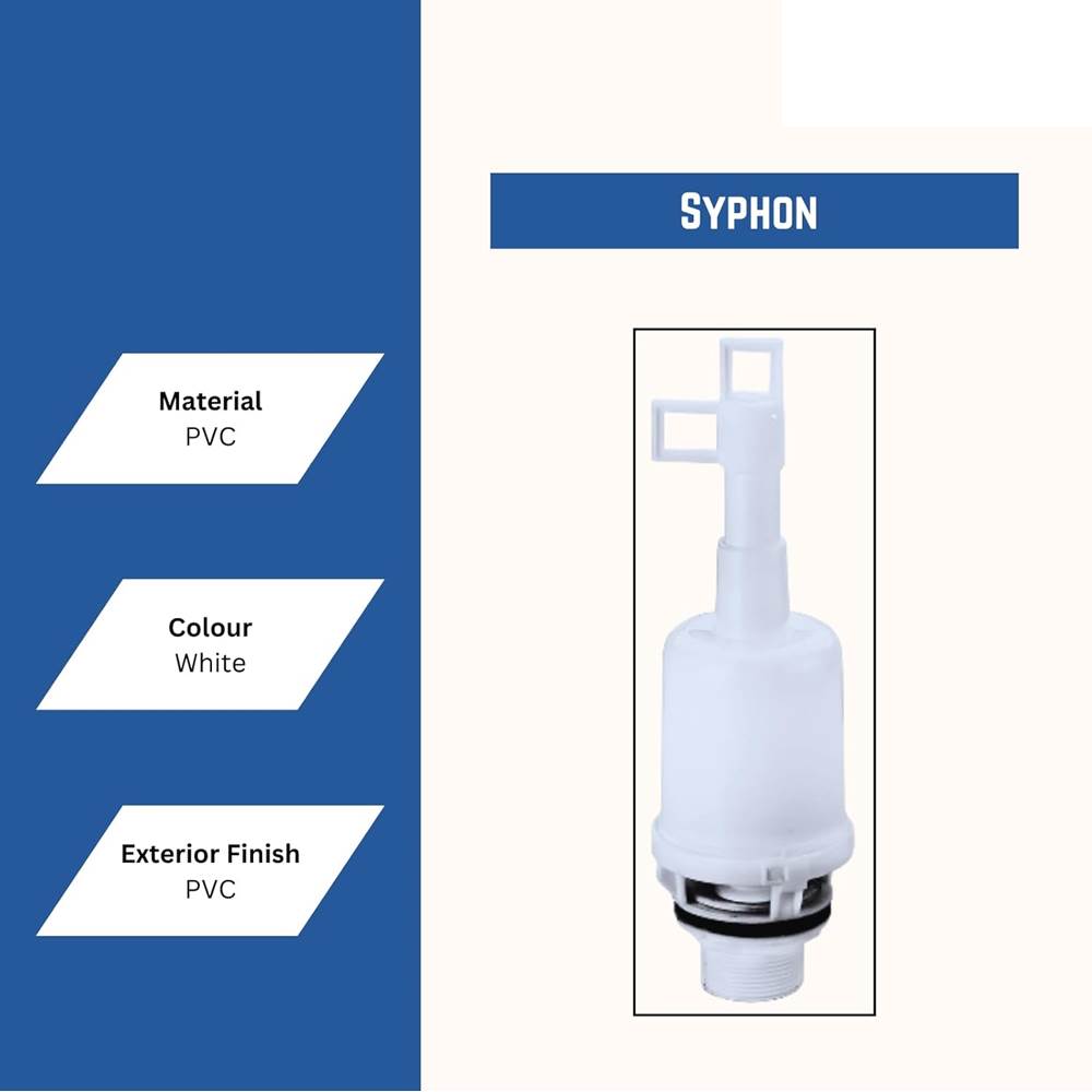 PVC Cistern Syphon Flush Tank for Toilet | Efficient & Durable Flushing System | White, Wall-Mounted, Easy Installation | Long-Lasting PVC Construction