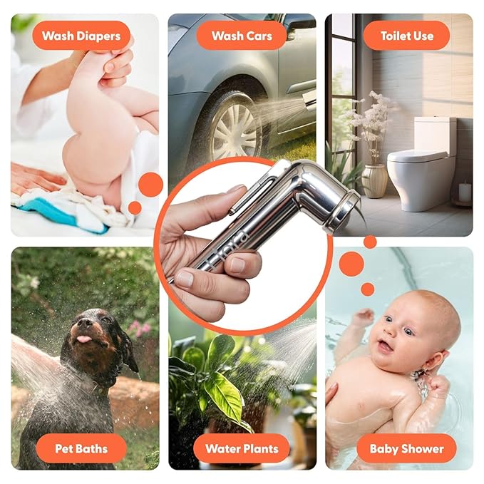 Health Faucet Set with Shower Tube Pullout High Pressure Shower Tube Leek Proof, Hook, Fix bolt