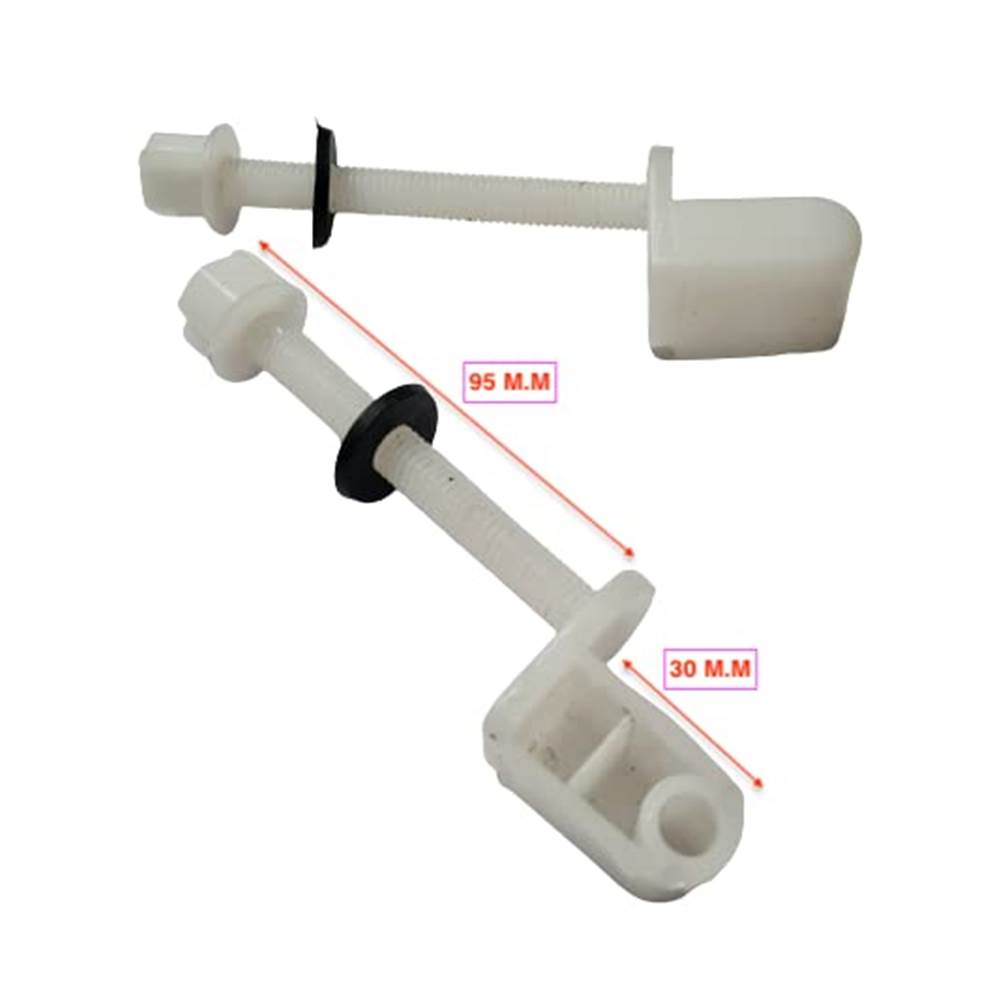 Hydraulic Left Right Hinges | Western Toilet Seat Cover Hinges Kit with Screws, Nuts and Washers Clamp PVC Universal Mounting Hardware for Bathroom Left and Right White Colour
