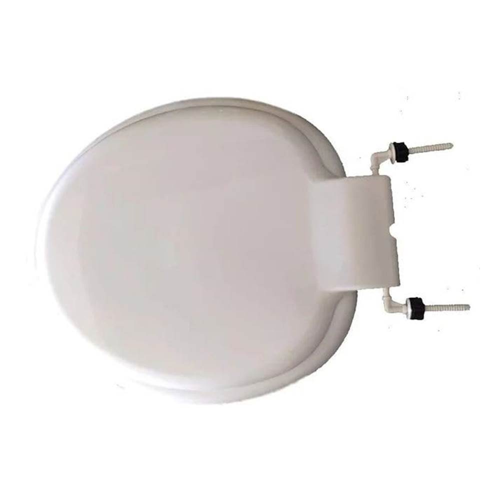 Toilet Seat Cover Hinges L Type Round Long PVC Screw (White)
