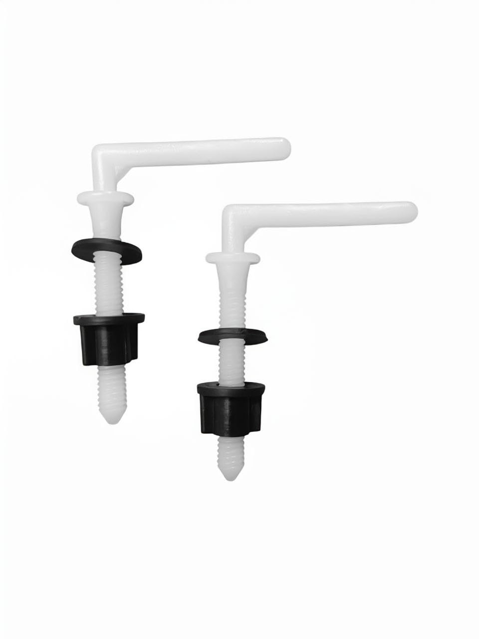 Toilet Seat Cover Hinges L Type Round Long PVC Screw (White)