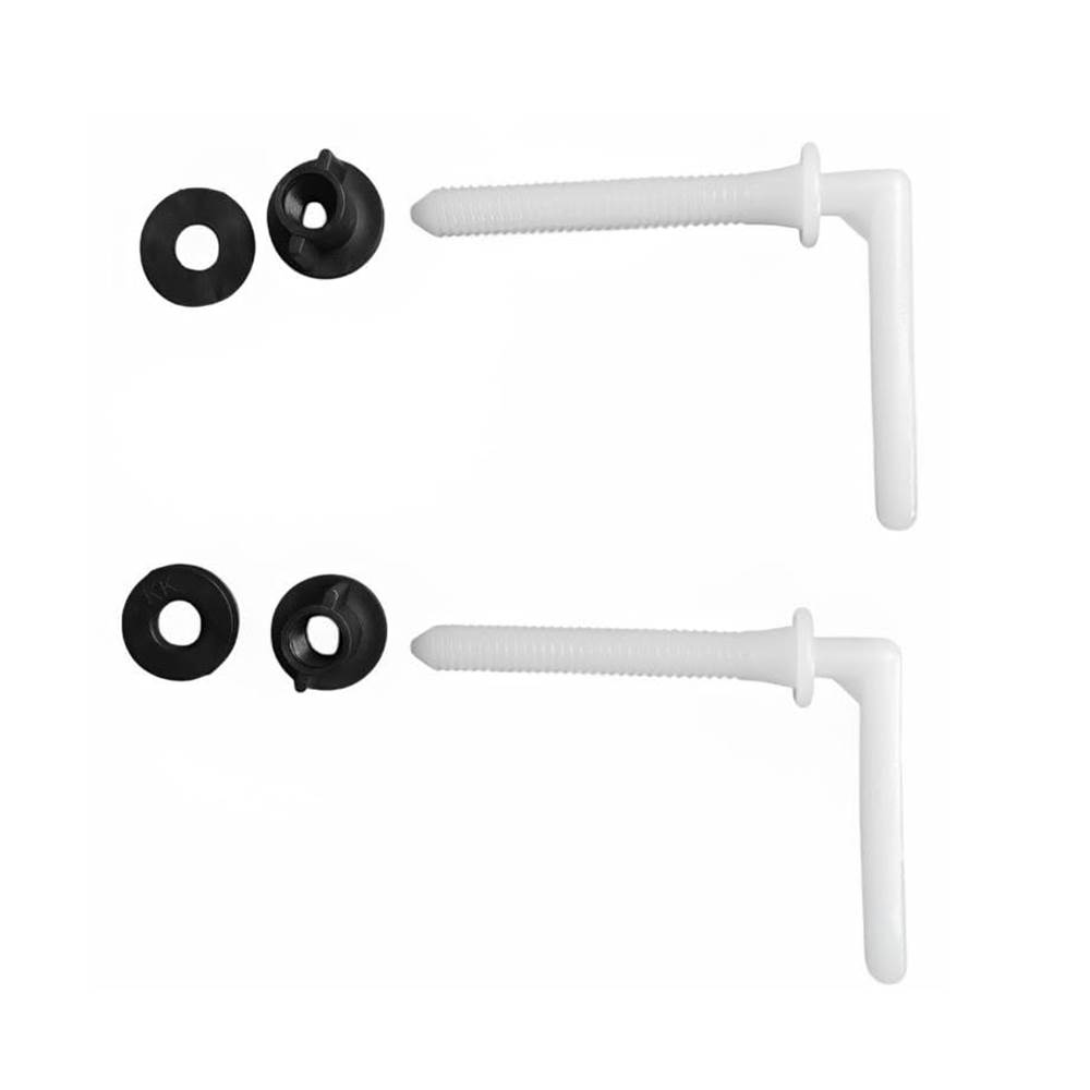 Toilet Seat Cover Hinges L Type Round Long PVC Screw (White)