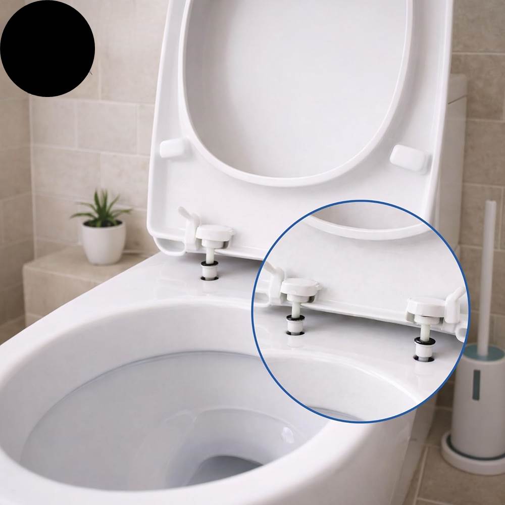 Toilet Seat Cover Hinges – Hindware Type | Round Hinge Replacement for Western Toilets | Durable, Rust-Free & Easy Installation | White