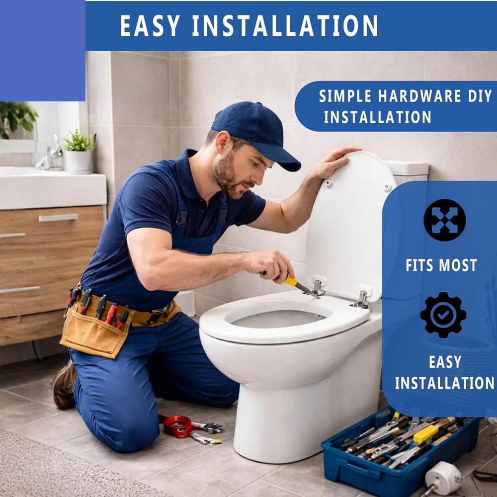 Toilet Seat Cover Hinges – Hindware Type | Round Hinge Replacement for Western Toilets | Durable, Rust-Free & Easy Installation | White