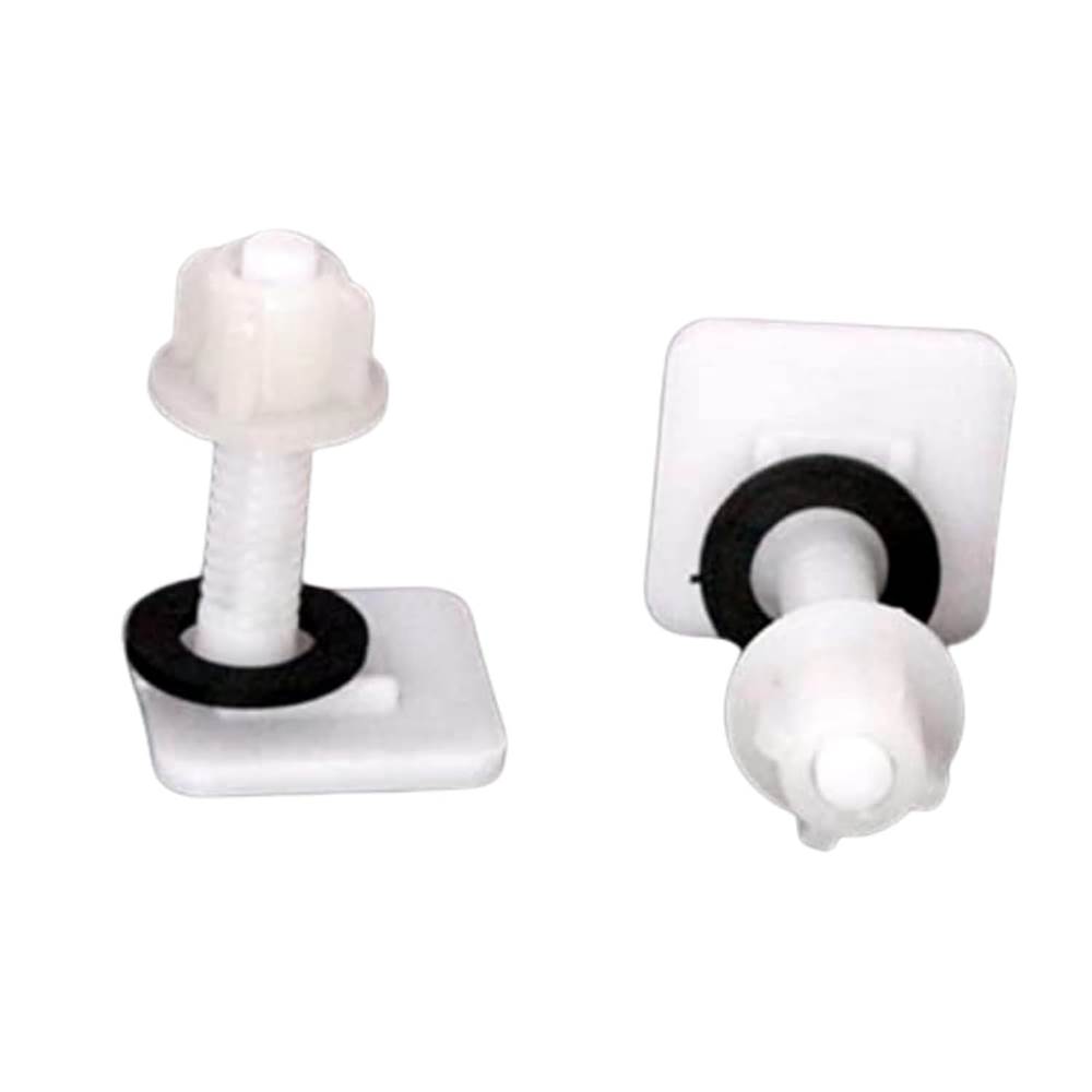 Toilet Seat Cover Hinges – CERA Type | Round Square Short Clamp for Western Toilets | PVC Plastic, Rust-Free | Easy Replacement | White | 1 Pair