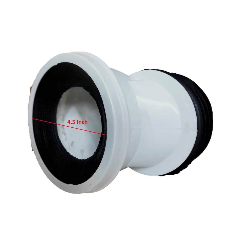 Flexible Offset WC Pan Connector - Commode Pipe Connector for Easy Installation, Durable Toilet Pipe Connector with Rubber Seal, 110 mm / 4 Inch, White - 1 Pcs (OFFSET PAN CONNECTOR)