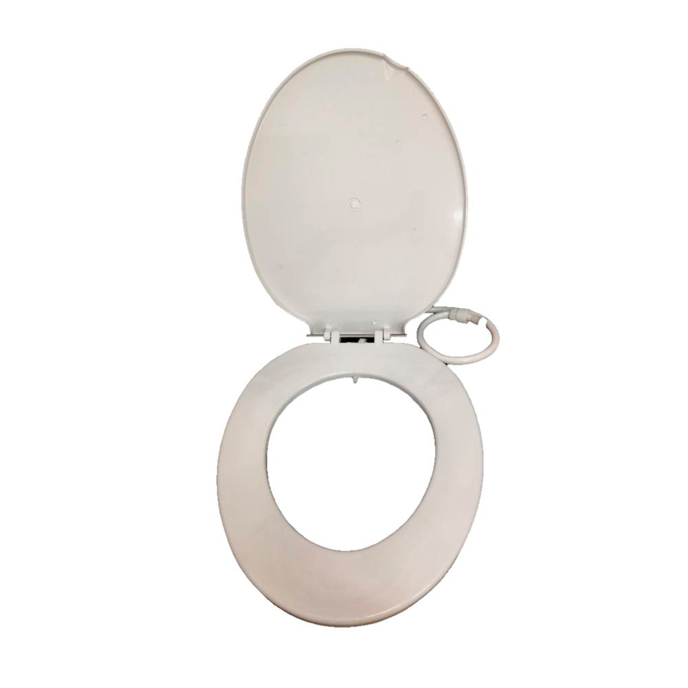 EWC Toilet Seat Cover with Inbuilt Jet Spray for Western Commode | 2-in-1 Hygiene Spray Nozzle Commode Lid | Heavy Duty PVC (White)