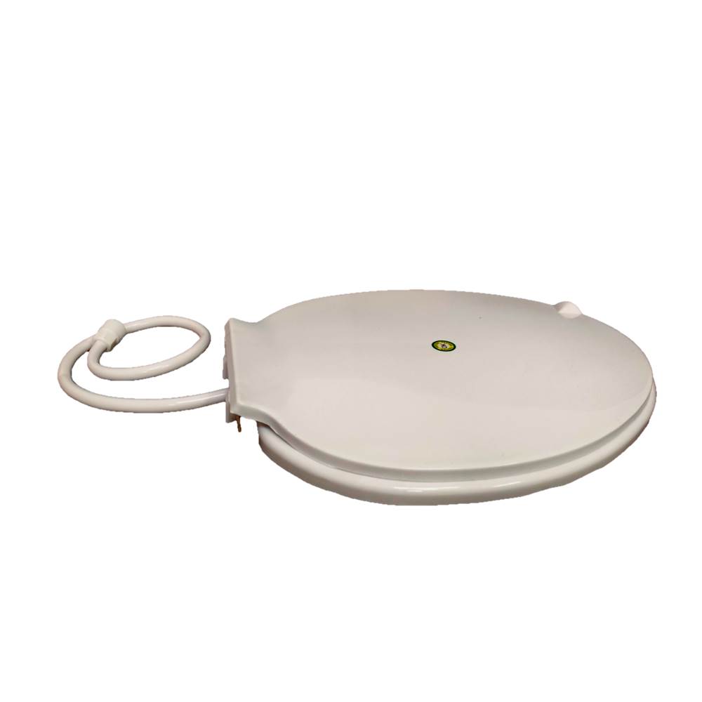 EWC Toilet Seat Cover with Inbuilt Jet Spray for Western Commode | 2-in-1 Hygiene Spray Nozzle Commode Lid | Heavy Duty PVC (White)