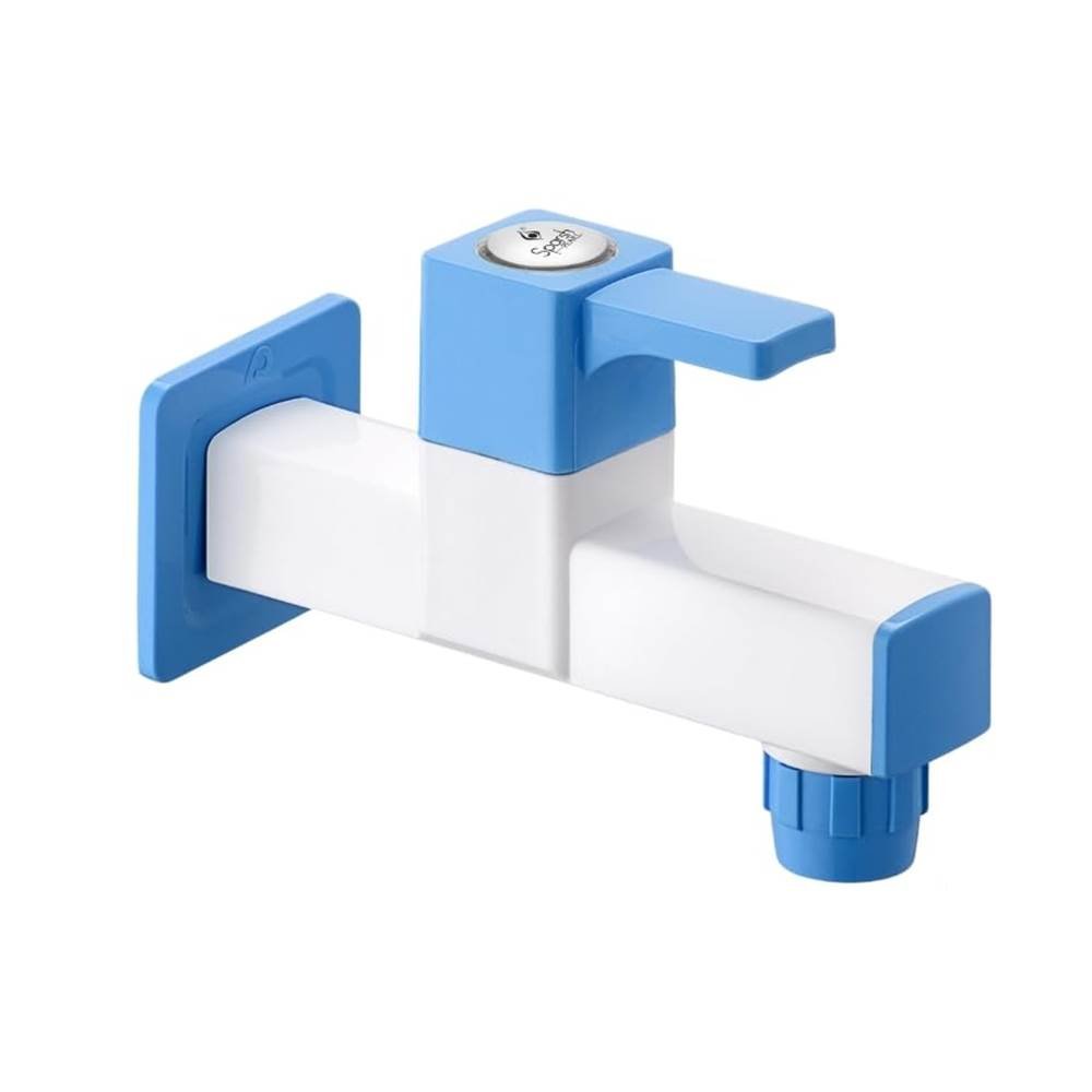 PTMT Square Long Body Bib Tap with Flange for Bathroom, Kitchen and Offices PTMT Tap