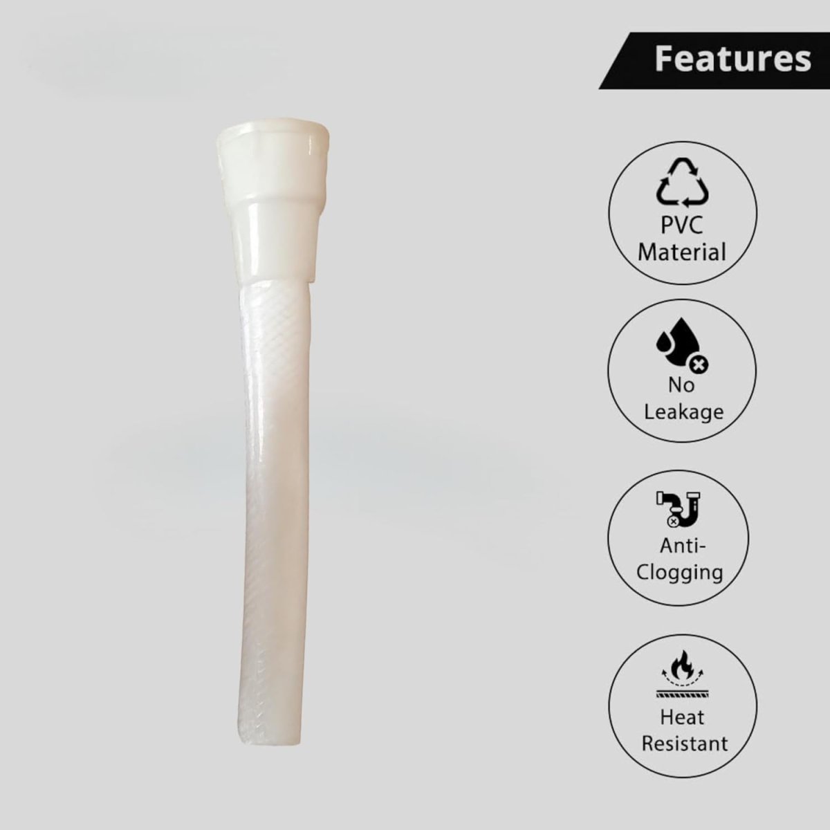 PVC Flexible Waste Pipe I 30" Inches I PVC Heavy Waste Pipe Suitable For Wash Basin, Kitchen Sink I 1 Pcs