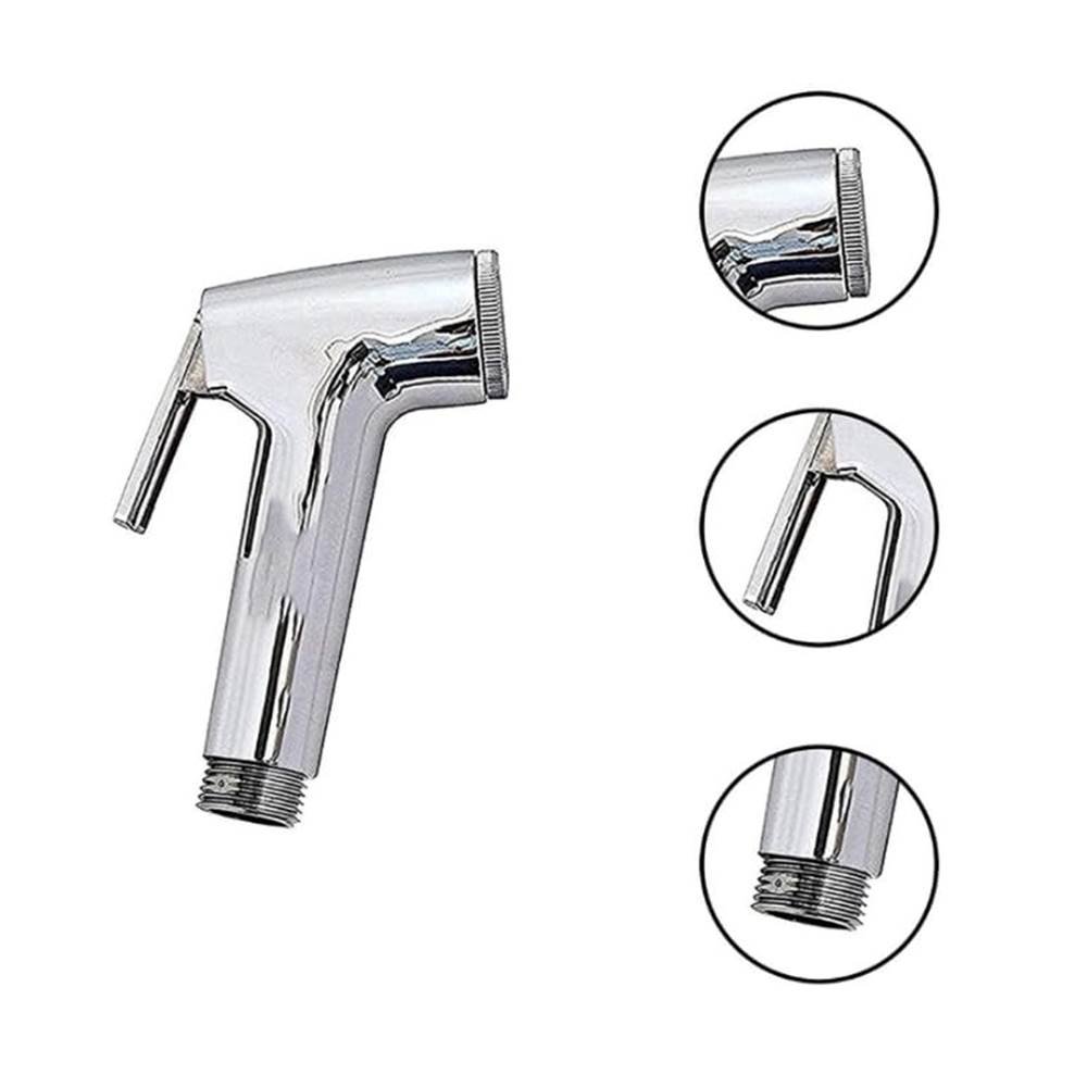 Health Faucet Brass Pin Medium Set  Chrome Finish Health Faucet with 1.0 Meter and 1.5 Meter SS Hose Pipe and ABS Hook (Set of 1)