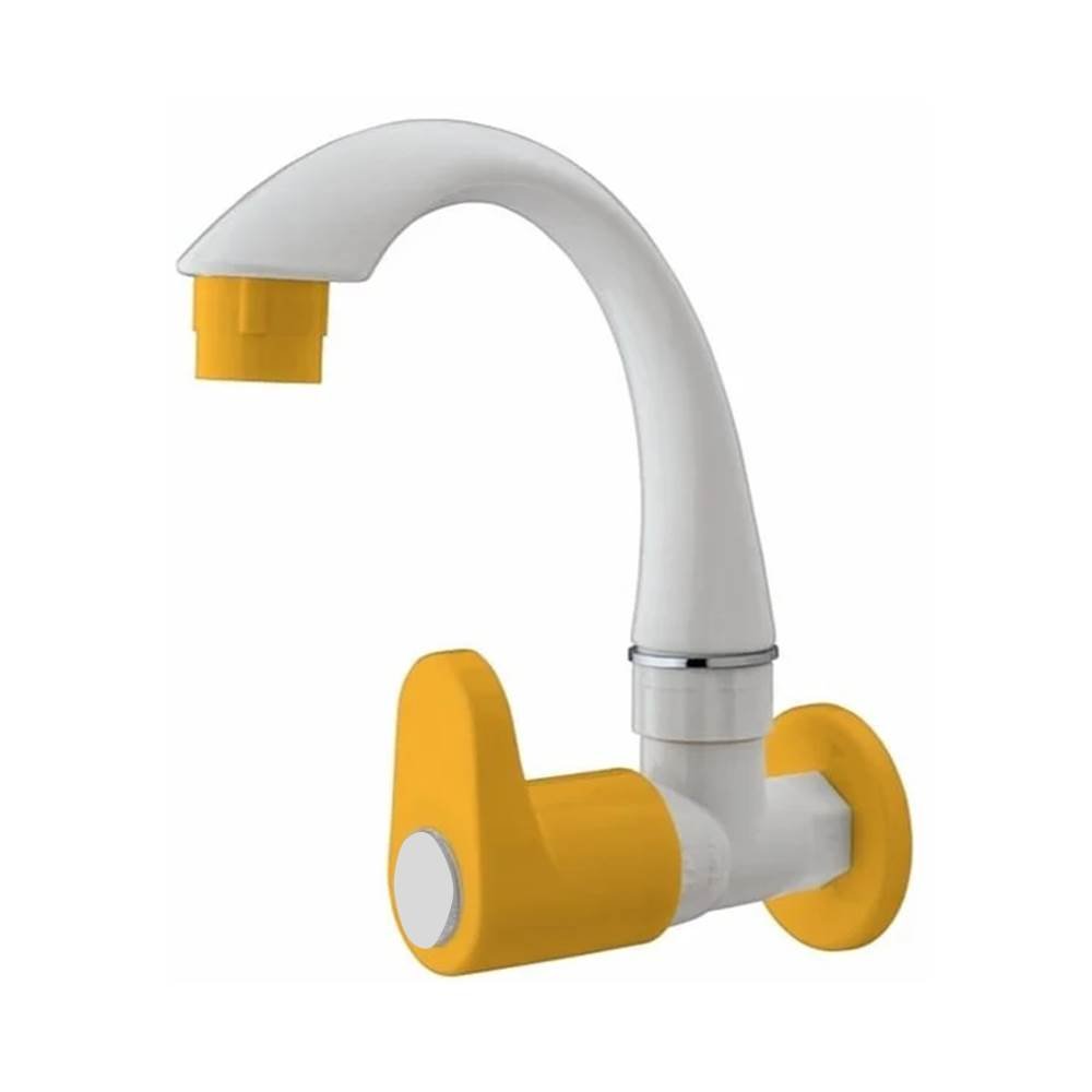 PTMT Sink Cock | Wall Mounted Plastic Water Tap with Tools for Kitchen and Wash Basin Areas, Rust Free Structure with Long Spout Design and Smooth Handle Control, Blue | Sink Cock | Sink tap