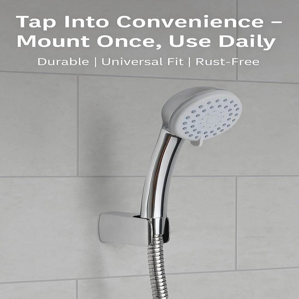 Wall Mounted Hook | Multi-Purpose Health Faucet Holder | Hand Shower Bracket for Bathroom | PVC Material | Shower Arm Holder for Kitchen, Toilet, Utility – Universal Fit (Pack of 1)