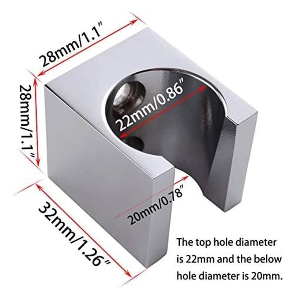 Metal Bathroom Jet Spray Shower Wall Bracket Holder, Unbreakable, Multi-Layer Chrome Plated Finish, Scratch and Corrosion Resistant | Square Hook Metal with Gitti Peach