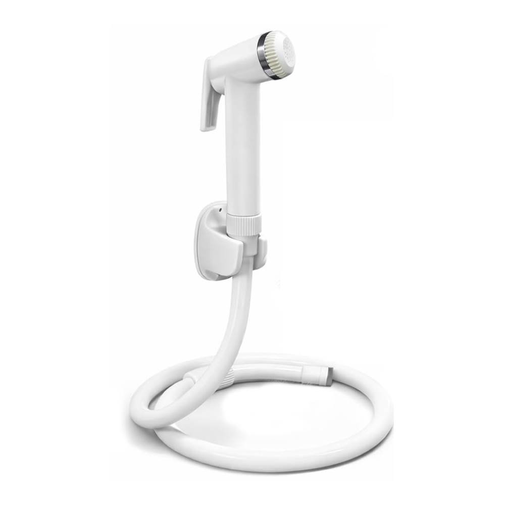 Health Faucet Set with 1 Meter & 1.5 Meter PTMT Heavy Duty Pipe & Wall Hook | Toilet Jet Spray Gun | Leak Proof Brass Pin | Bathroom Jet Spray for Toilet Cleaning (White)