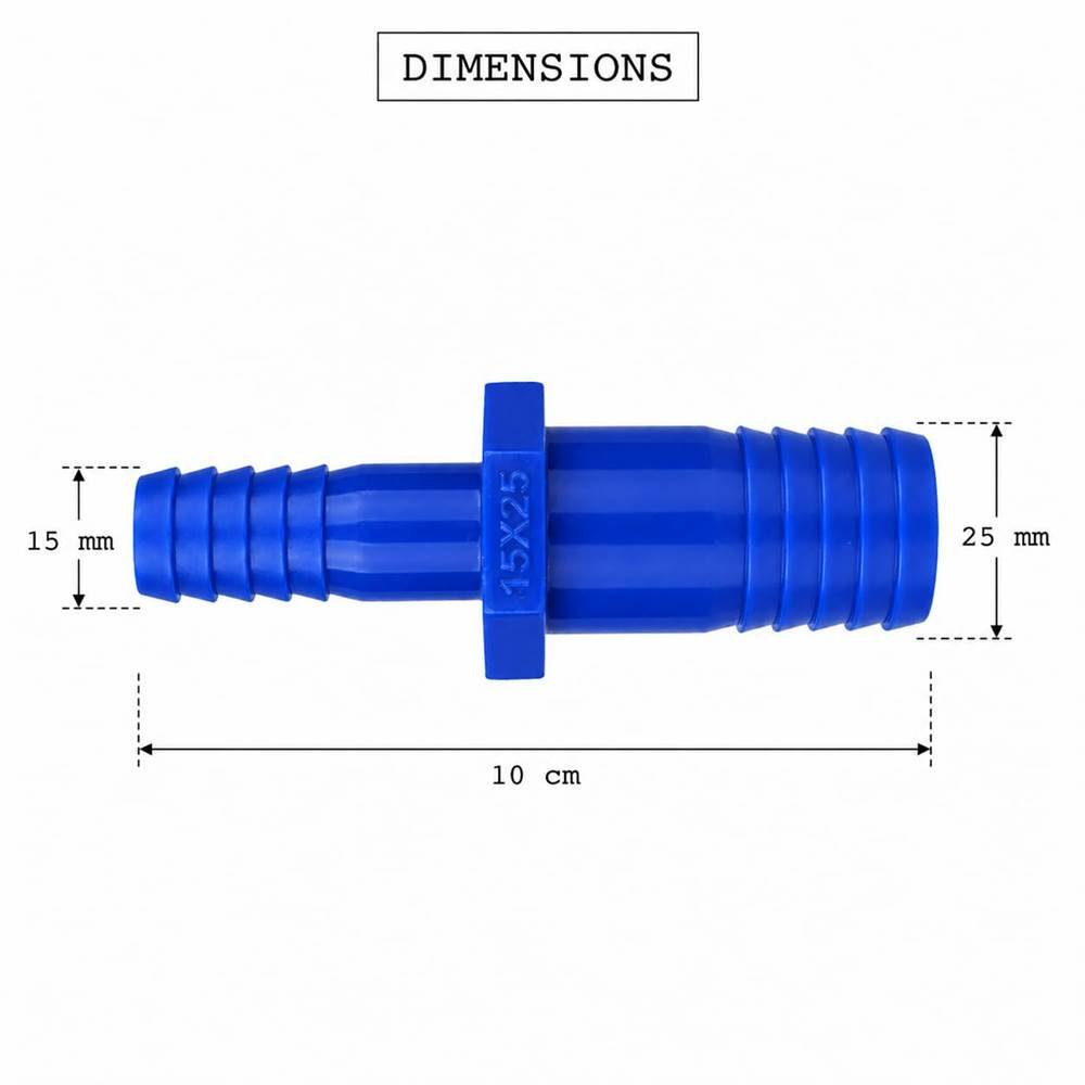Reduced Hose Connector  (Pack of 1)  Reducer, Plastic – Flexible Pipe Reducer Joint – Durable Quick Connect Adapter for Agricultural & Garden
