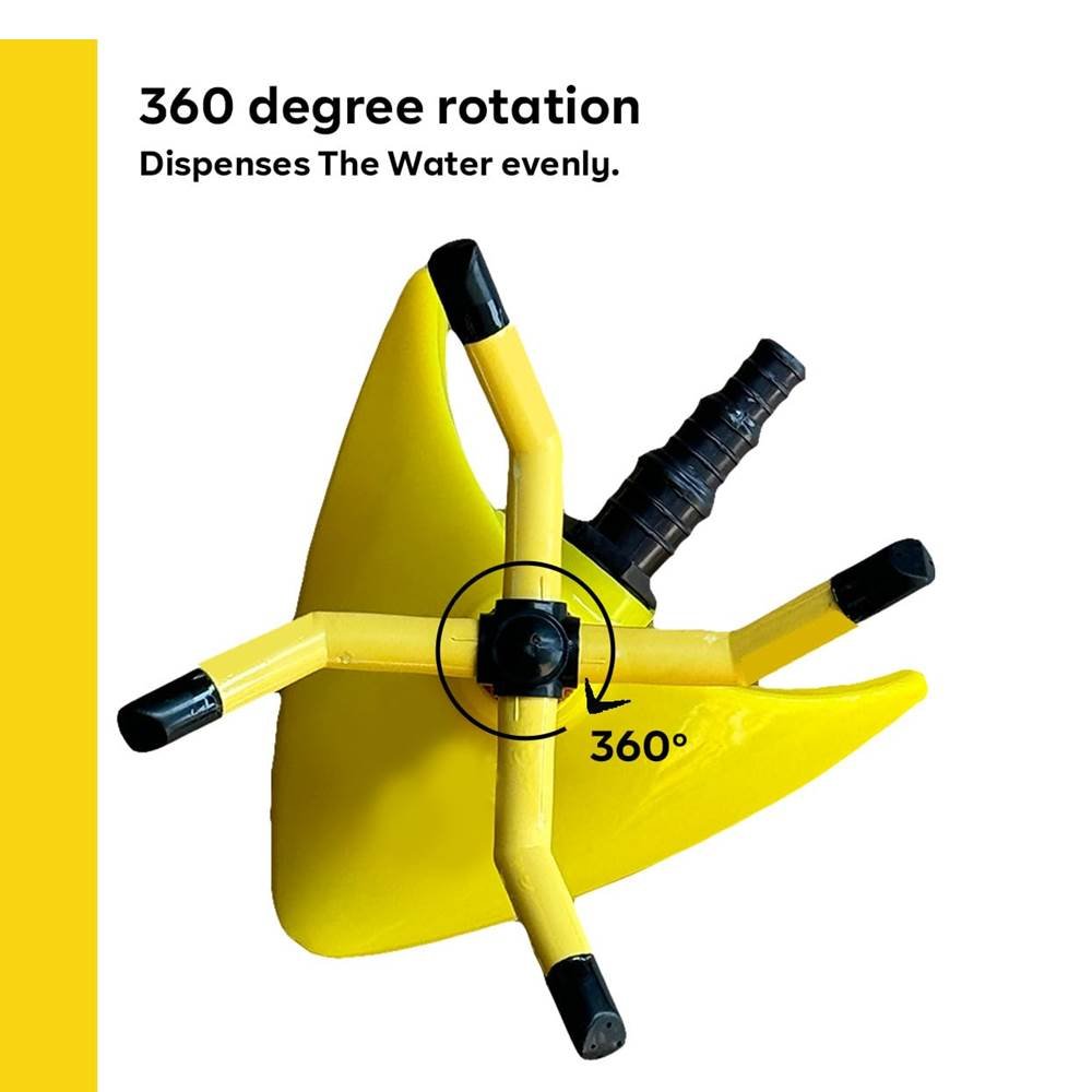 Sprinkler for Garden, 4 arm Sprinkler with 360 Degree Rotation, Dispenses The Water evenly, fits 1/2", 3/4" & 1" inch Pipe, Water Sprinkler