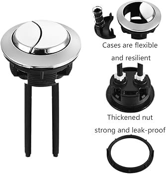 Dual Flush Push Button With Black Rods For Toilet Water Tank || Replaceable Round Toilet Flushing Button || Compatible with all brands || universal toilet flush button