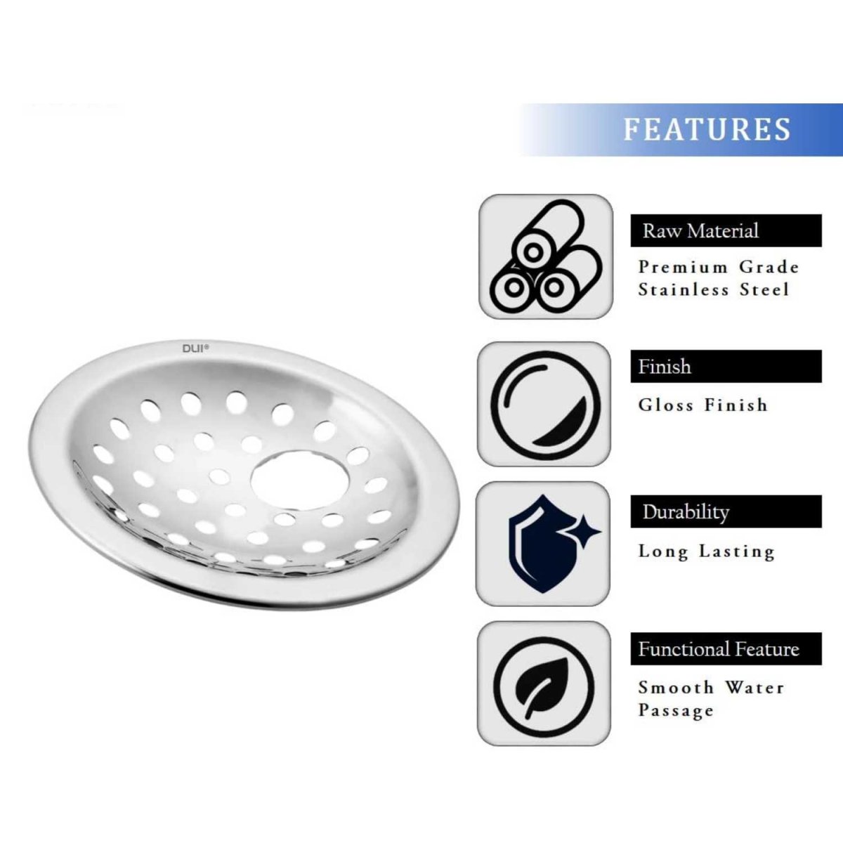 Greating Doom Round Plain Jali for Bathroom Kitchen & Balcony | Stainless Steel Floor Drain Cover (with Hole)