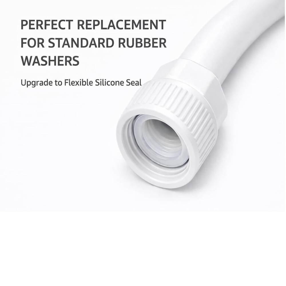 2 Pcs Pack Connection Pipe Washer | Leak Proof Flexible Seal Ring for PTMT Tap, Angle Valve & Flush Tank