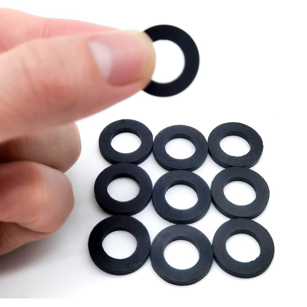 2 Pcs Black Connection Pipe Washer | Flat Washers Black Rubber, Round Spacer Washers for Faucet Pipe Water Hose