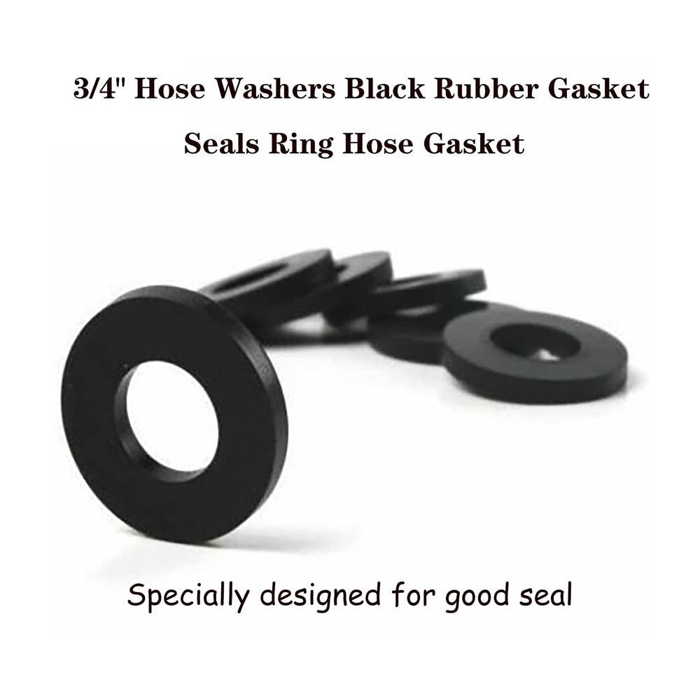 2 Pcs Black Connection Pipe Washer | Flat Washers Black Rubber, Round Spacer Washers for Faucet Pipe Water Hose