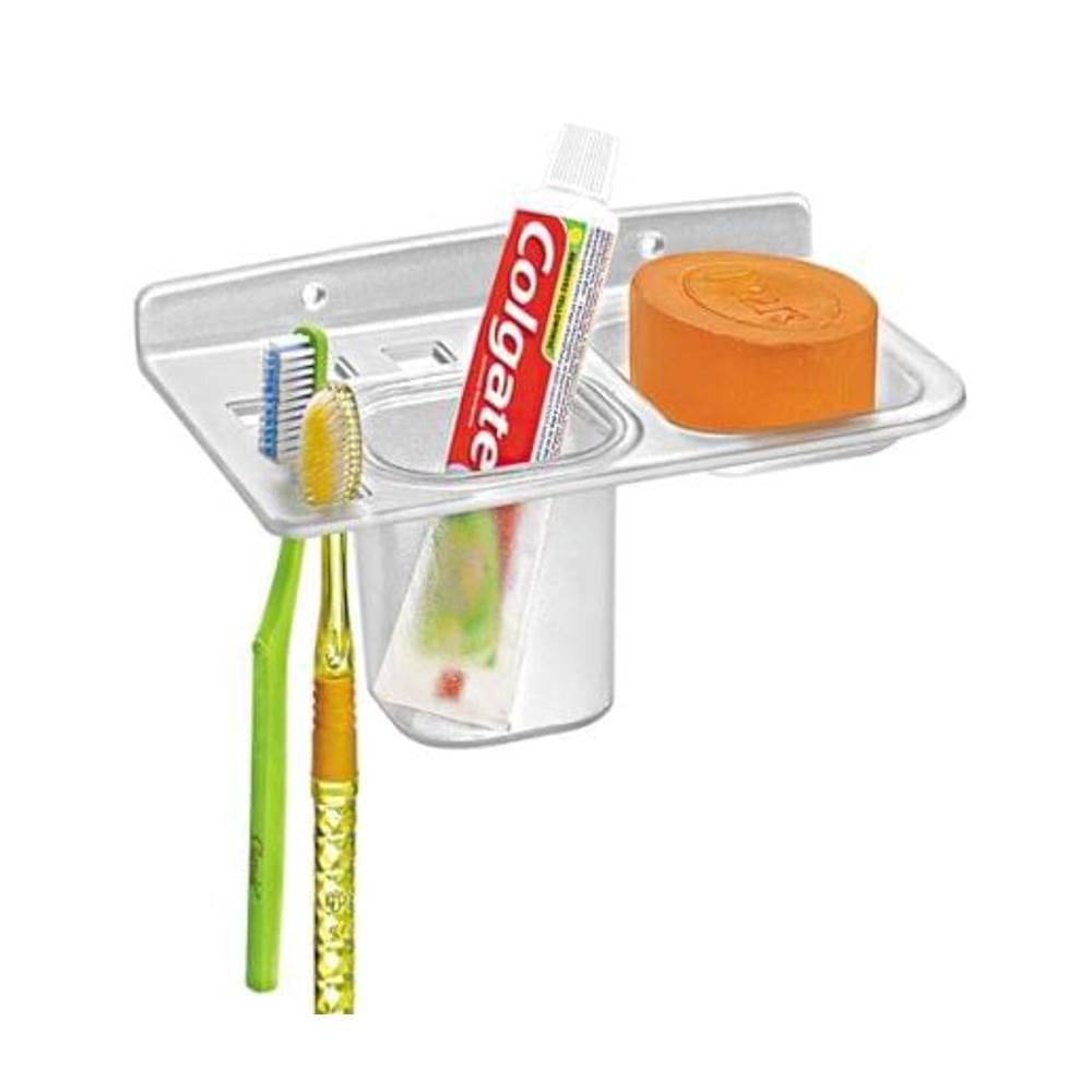 ABS Single Soap Dish/Soap Stand/Case with Tumbler/Tooth Brush Holder - Wall Mounted, Bathroom Accessories/Organizer- Unbreakable
