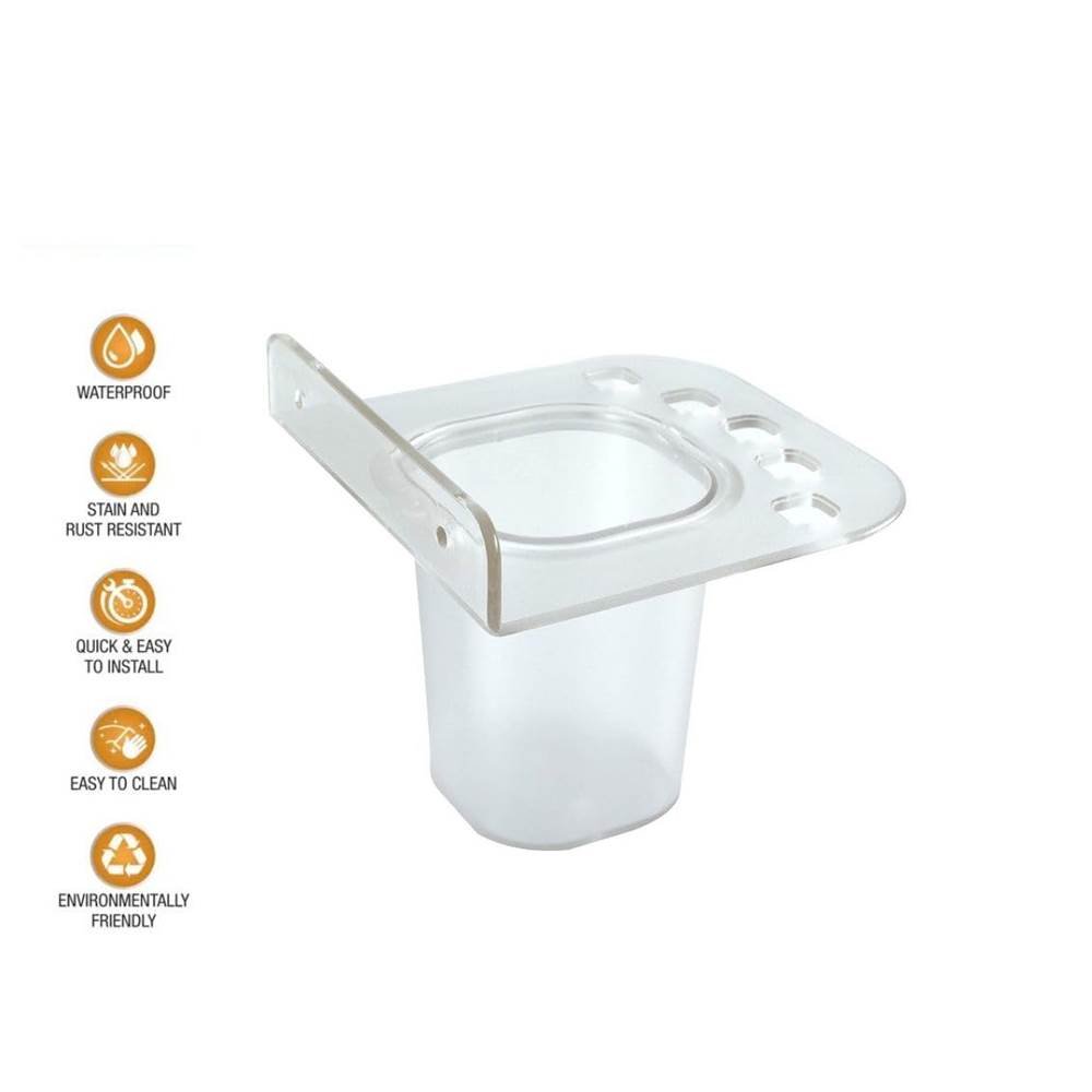 Wall Mounted Tumbler Holder, 2-in-1 Unbreakable Clear ABS Plastic Organizer (1, 2 in 1 Tumbler)