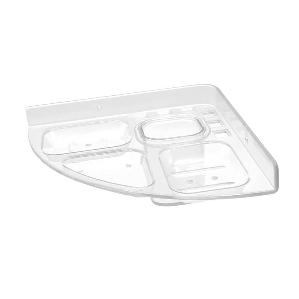 5 in 1 Corner Soap Dish Holder | Heavy Duty Transparent Acrylic Wall Shelf | | Unbreakable Bathroom Corner Rack (5 in1 Corner Set, Round/Unbreakable)