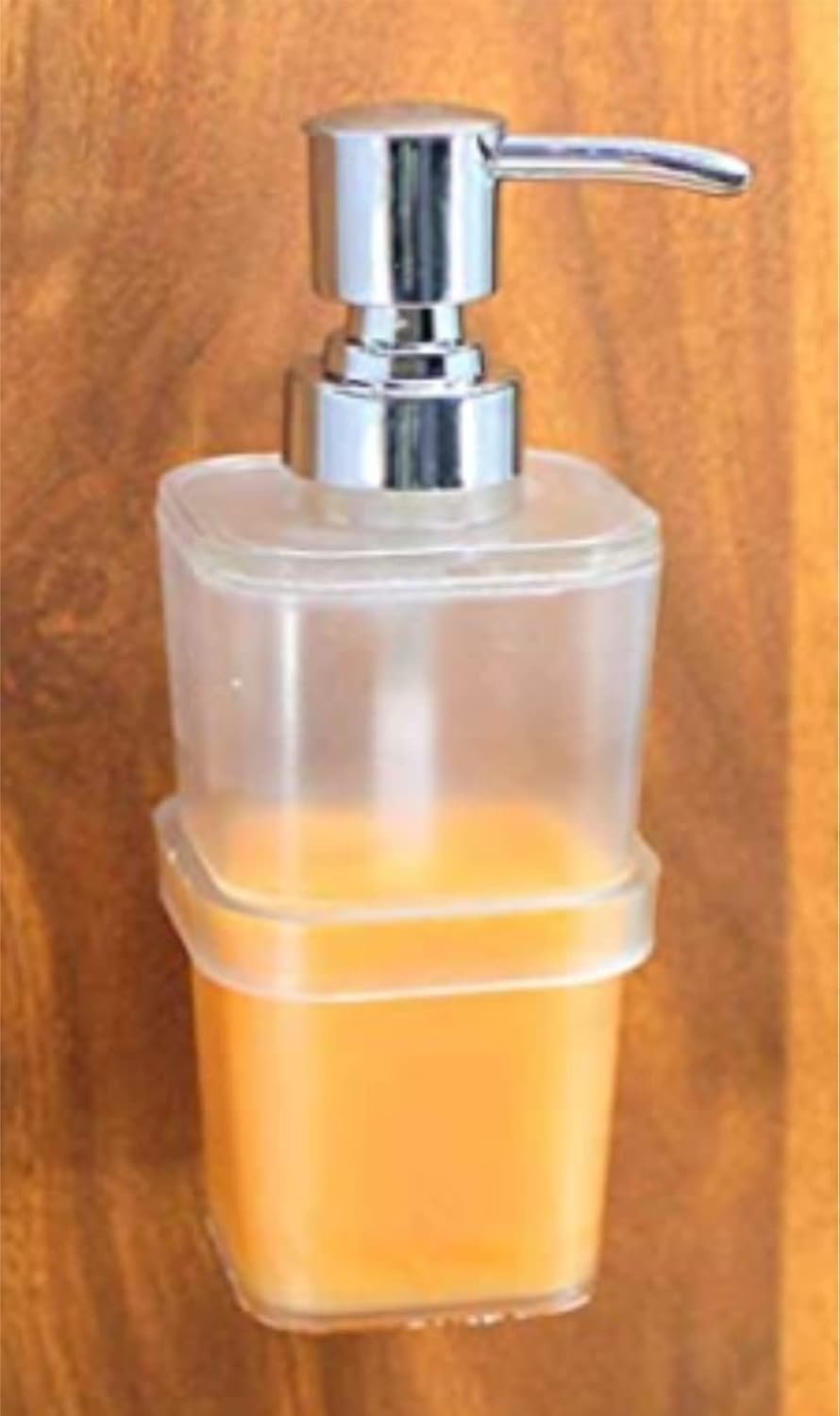ABS Square Liquid Soap Dispenser | Wall Mounted Bathroom Sanitizer, Conditioner, Shampoo Dispenser | Transparent Bottle for Handwash in Bathrooms, Washbasins, Kitchens