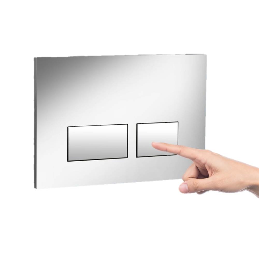 Square Push-Plate/Flush Plate for Toilet | Mechanical Dual-Flush Push Plate/Water Saving Technology | Compatible with Concealed Flush Tank