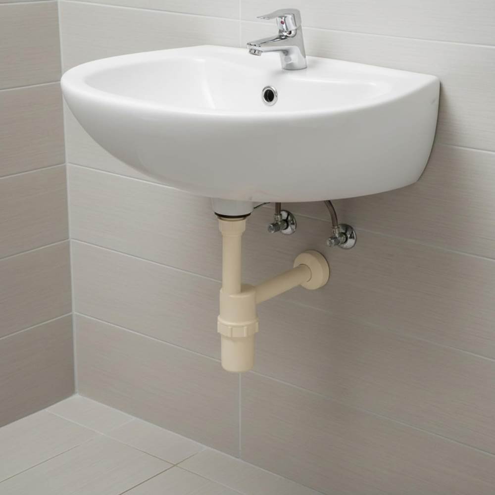 Heavy PVC Wash Basin Bottle Trap | Anti-Odor Sink Waste Trap | Includes Wall Pipe & Flange | Easy to Clean | Rust Proof ( 32MM / 12 Inch )