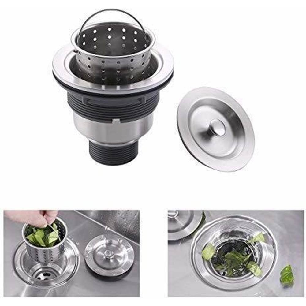 Stainless Steel Kitchen Sink Drain Waste Coupling or Waste Jali Used in Kitchen Sink (304 Grade Stainless Steel Material with Under Basket 4 INCH)