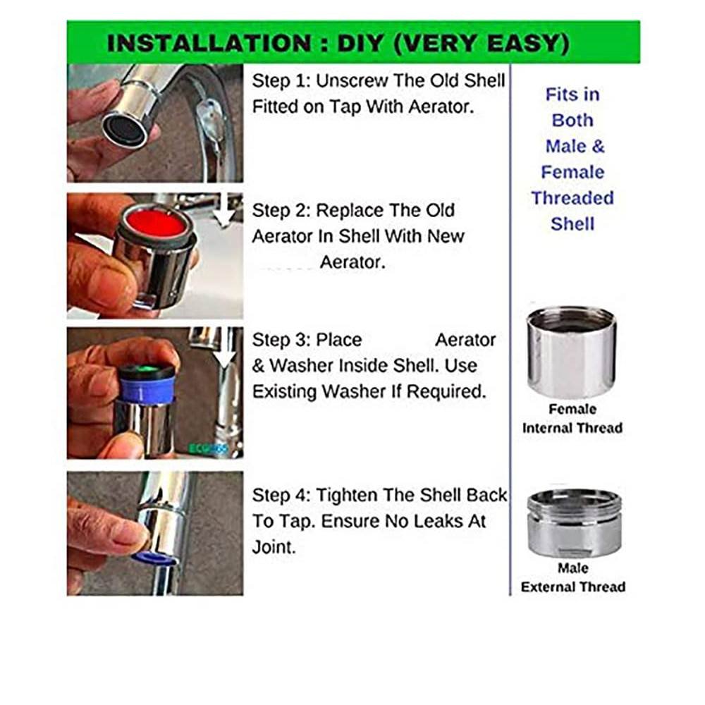 Plastic Fusion High-Pressure Replacement Water Aerator Tap and Faucet Foam Flow