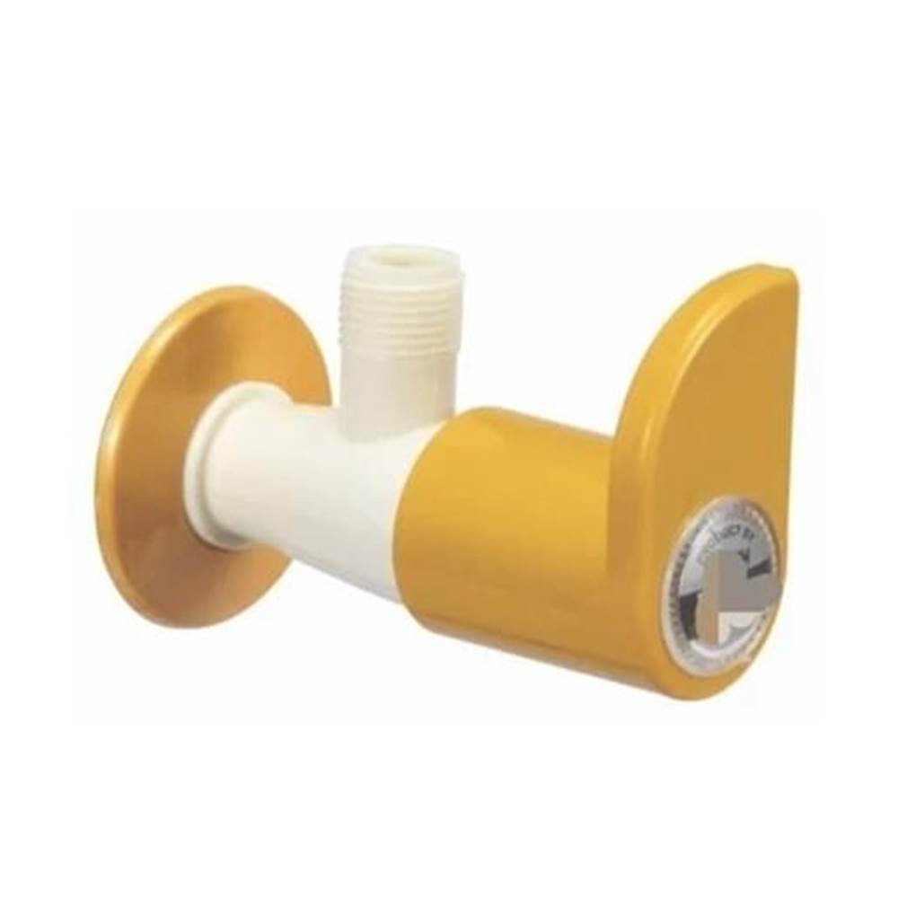 PTMT Angle Valve | Hot & Cold PTMT Angle Cock | Heavy-Duty, Unbreakable, Rust-Free | Ideal for Bathroom, Basin, Geyser & Toilet | Yellow Italian Model