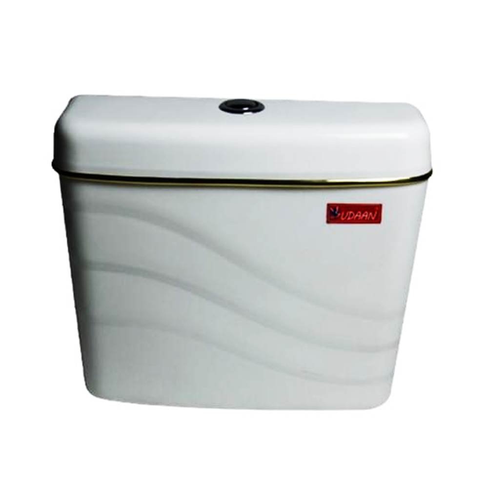 Flushing Cistern Complete Set Center Top Push Button Dual Flush Tank (White 8 L)