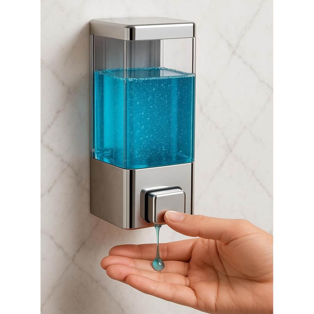 Cube ABS Wall Mounted Soap Dispenser for Shampoo, Sanitizer, Lotion, Dish Wash Gel – Refillable Liquid Pump for Bathroom, Kitchen