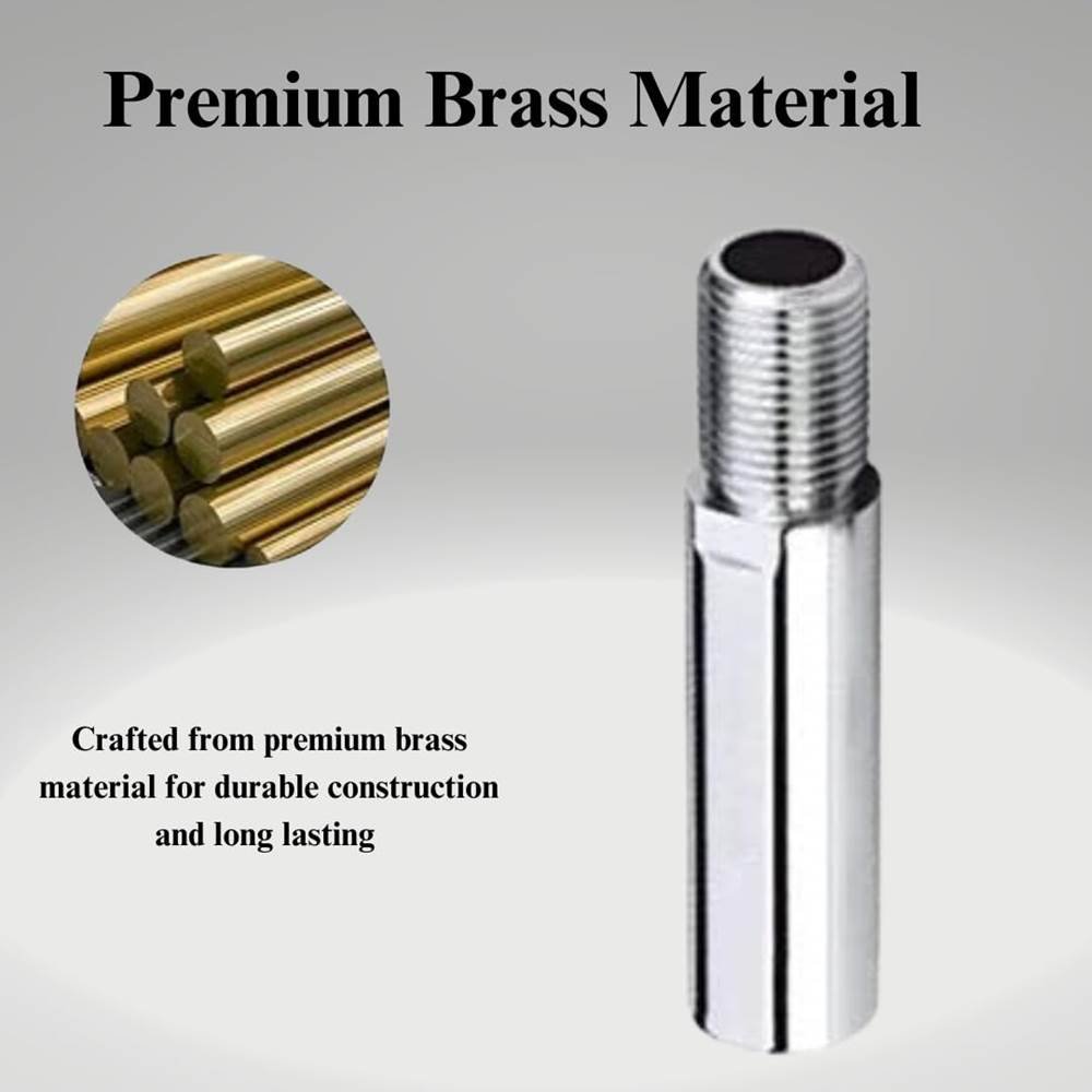 CP Brass Extension Nipple | Chrome Finish Pipe Fitting for Tap, Cock & Plumbing Joiner