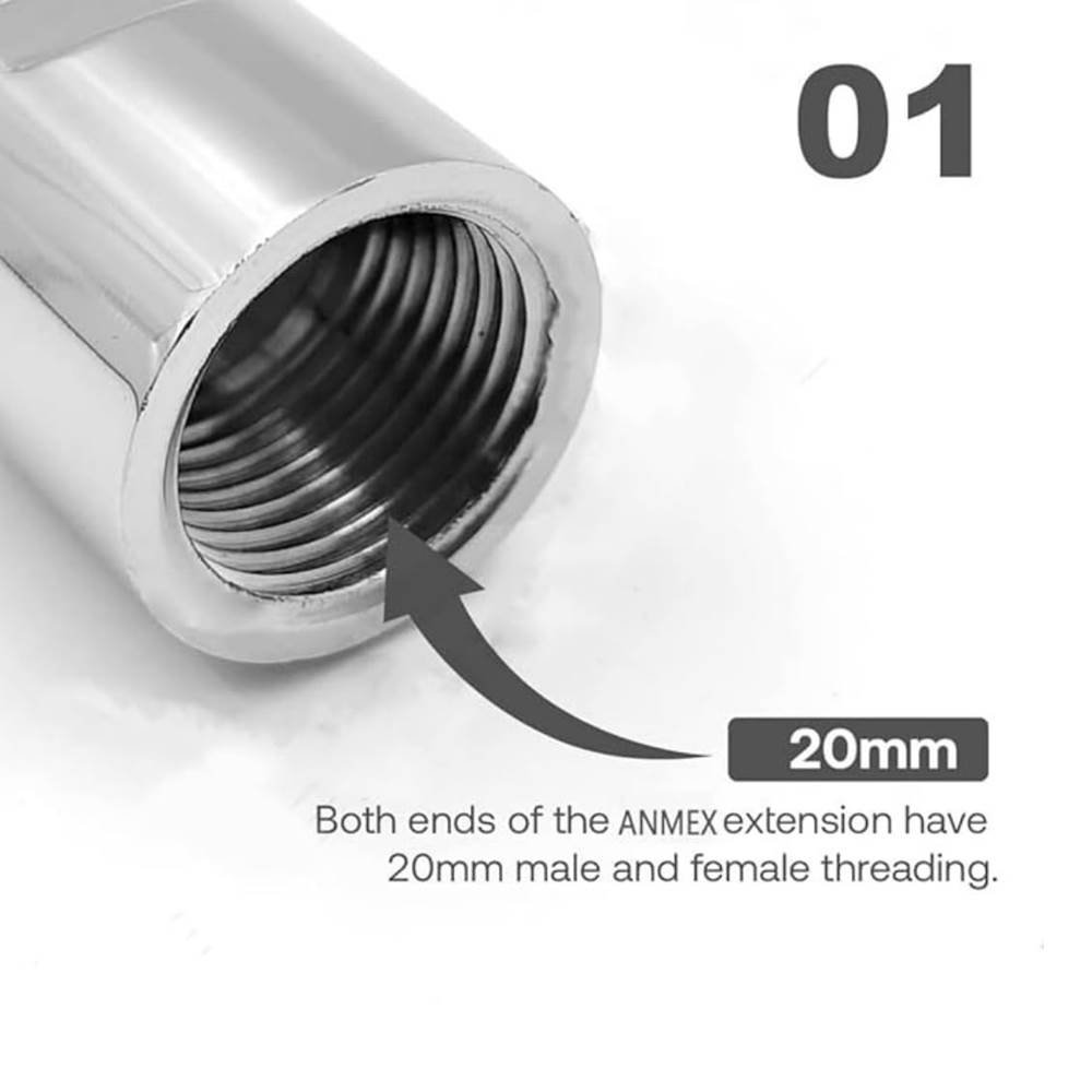 SS Extension Nipple | Extension Nipple for Pipe Fittings, Bathroom and Kitchen Taps | Chrome Finish
