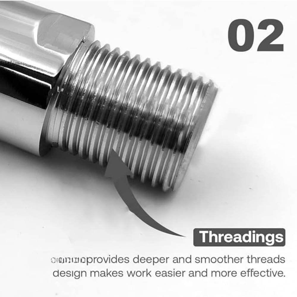 SS Extension Nipple | Extension Nipple for Pipe Fittings, Bathroom and Kitchen Taps | Chrome Finish