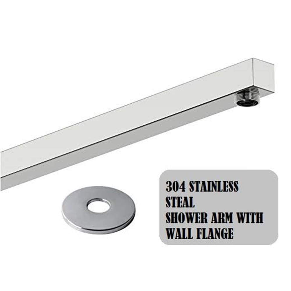 Stainless Steel Square Shower Arm with Wall Flange